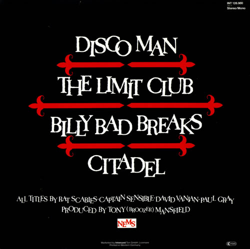 洋楽 THE DAMNED 1981 The Damned Friday 13th German 12